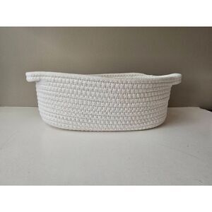 Cotton Rope Basket Oval White